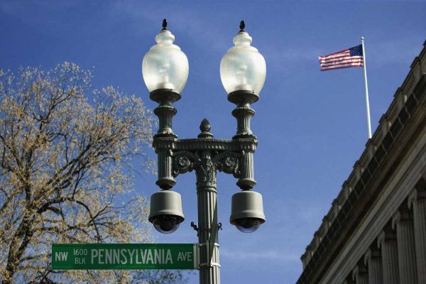 Washington DC, Historic street sign and lamp